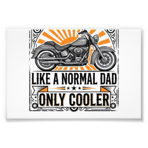 Biker Dad Vintage Motorcycle Vector Design_1 Photo Print