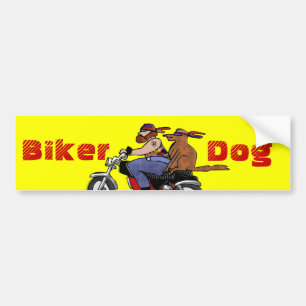 Biker Dog Bumper Sticker