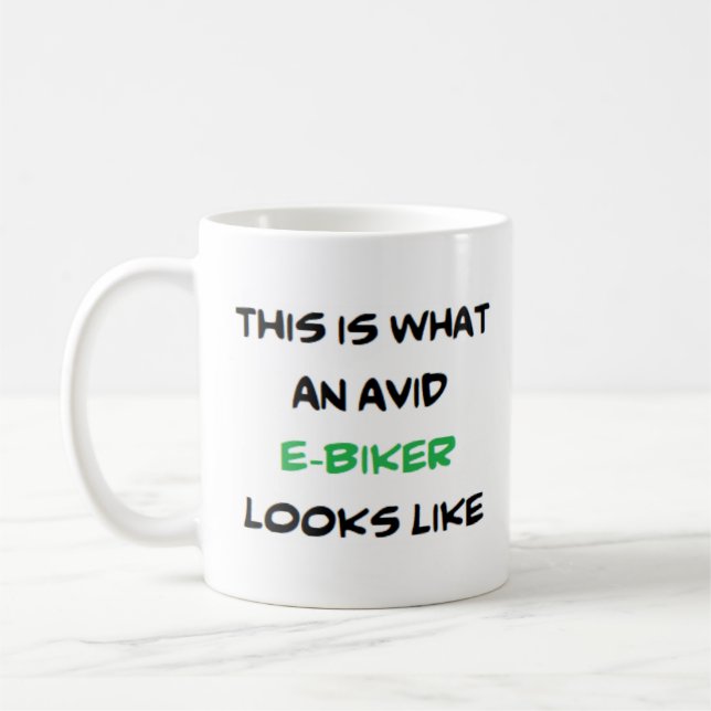 biker e-biker, avid coffee mug (Left)