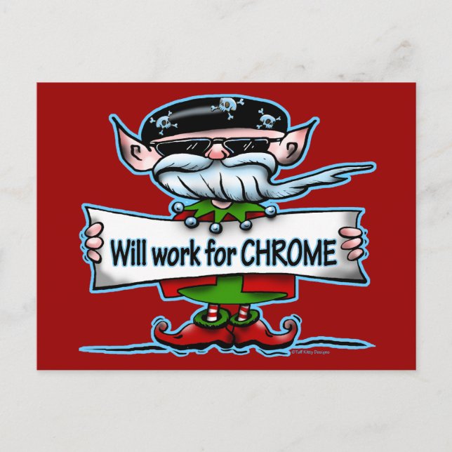 Biker Elf customisable holiday gifts (Front)