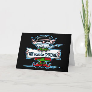Biker Elf customisable holiday gifts Card