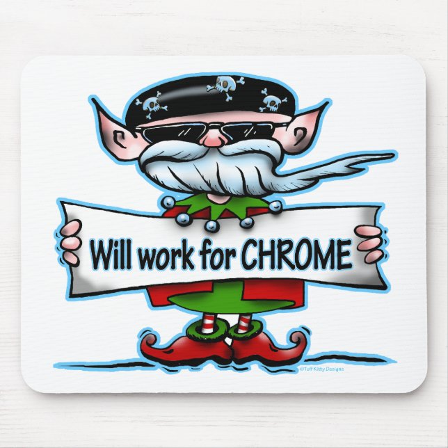Biker Elf customisable holiday gifts Mouse Mat (Front)
