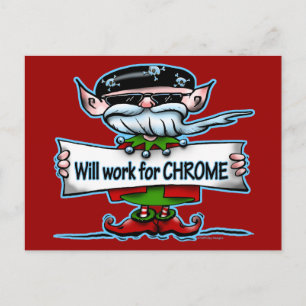 Biker Elf customisable holiday gifts Postcard