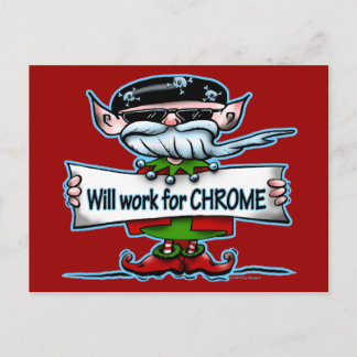 Biker Elf customisable holiday gifts Postcard