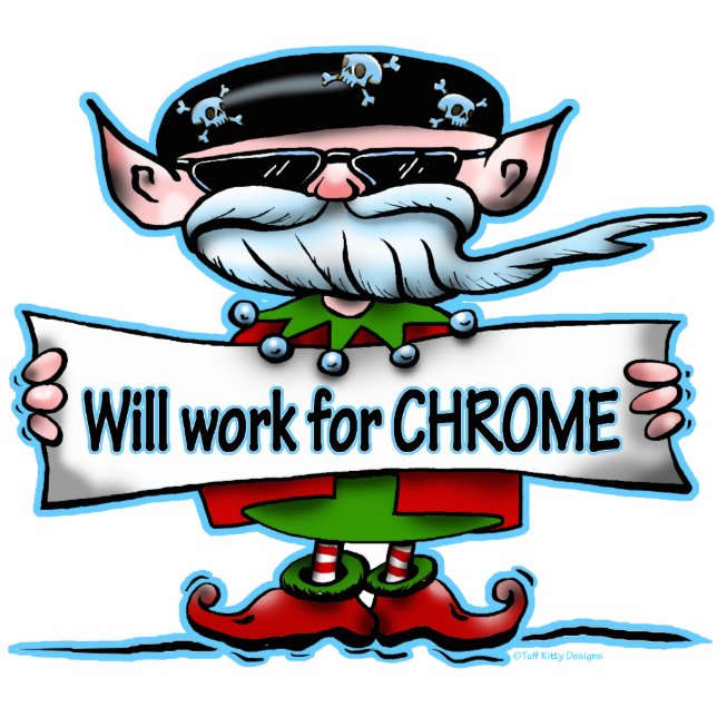 Biker Elf ornament Photo Sculpture Decoration (Front)