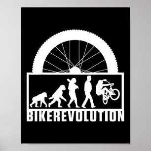 Biker Evolution Cycling Bike Bmx Mtb Mountain Biki Poster