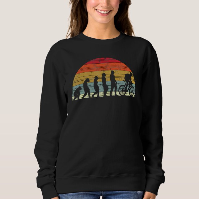 Biker Evolution  Evolution Of Man Road Bike Racing Sweatshirt (Front)