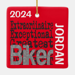 Biker Extraordinaire CUSTOM Ceramic Ornament