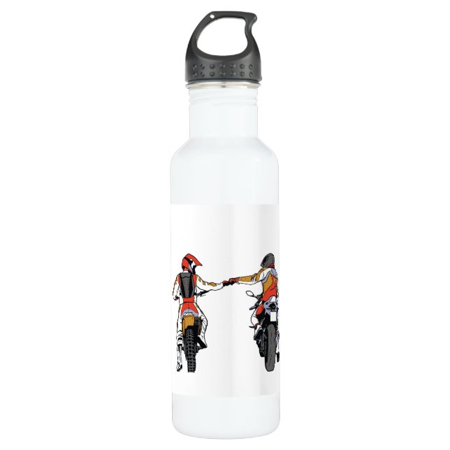 Biker fist bump 710 ml water bottle (Front)