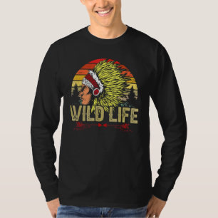 Biker For Men Indian Native American Skull Wild L T-Shirt