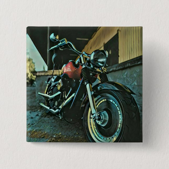 Biker gifts 15 cm square badge (Front)