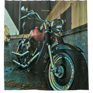 Biker gifts shower curtain