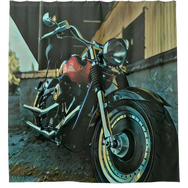 Biker gifts shower curtain (Front)