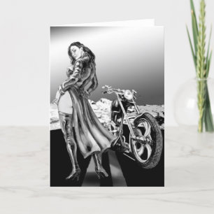 biker girl card