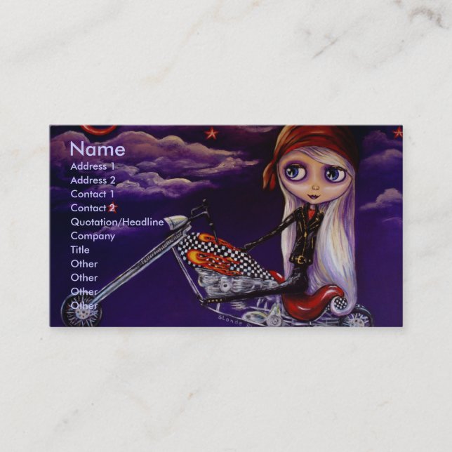 Biker Girl Harley Business Card (Front)