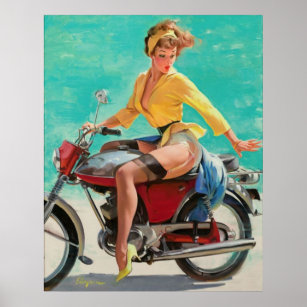 Biker girl poster