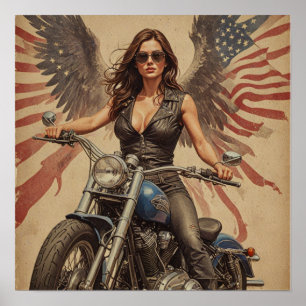 Biker girl  poster