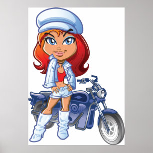 Biker Girl Poster
