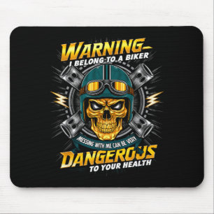 Biker Girlfriend Wife I Belong To A Biker Valentin Mouse Mat