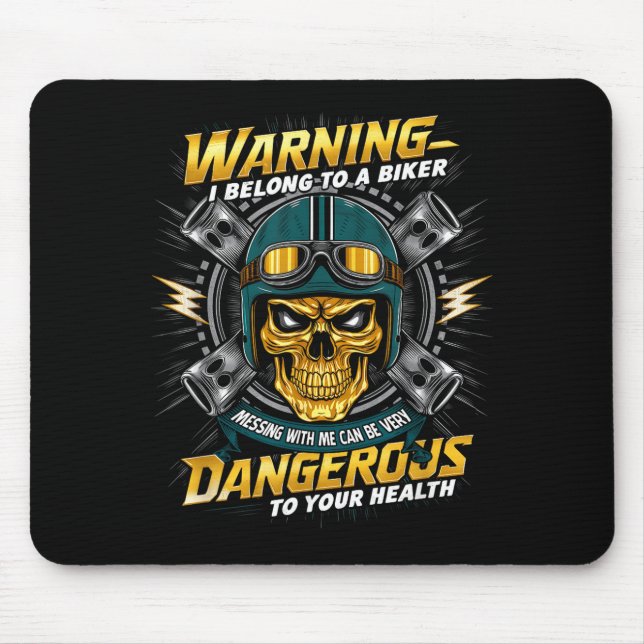 Biker Girlfriend Wife I Belong To A Biker Valentin Mouse Mat (Front)