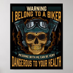 Biker Girlfriend Wife I Belong To A Biker Valentin Poster