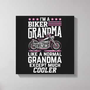 Biker Grandma - Motorbike Grandma Biker Grandma Canvas Print