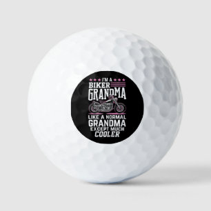 Biker Grandma - Motorbike Grandma Biker Grandma Golf Balls