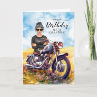 Biker Grandma Motorcycle Wildflower Birthday