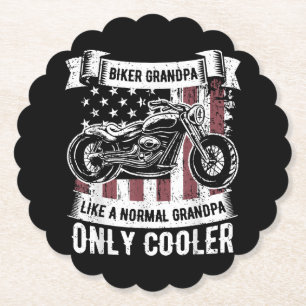 Biker Grandpa Ride Motorcycles Motorcycle Lovers R Paper Coaster
