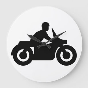 BIKER GUY LARGE CLOCK
