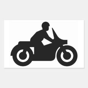 BIKER GUY RECTANGULAR STICKER