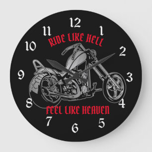 Biker Heaven Large Clock