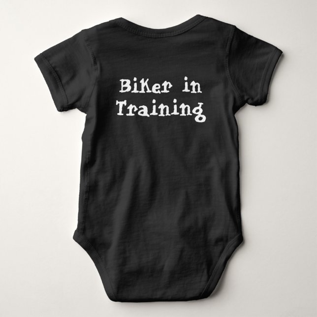 Biker in training baby bodysuit (Back)