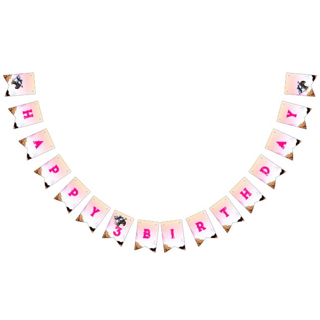 Biker Kid Dirt Stunt Bike Birthday Bunting Flags (All)