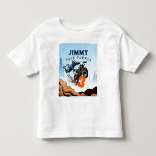 Biker Kid Dirt Stunt Bike Birthday Toddler T-Shirt