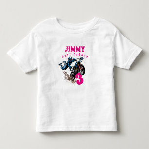 Biker Kid Dirt Stunt Bike Birthday Toddler T-shirt