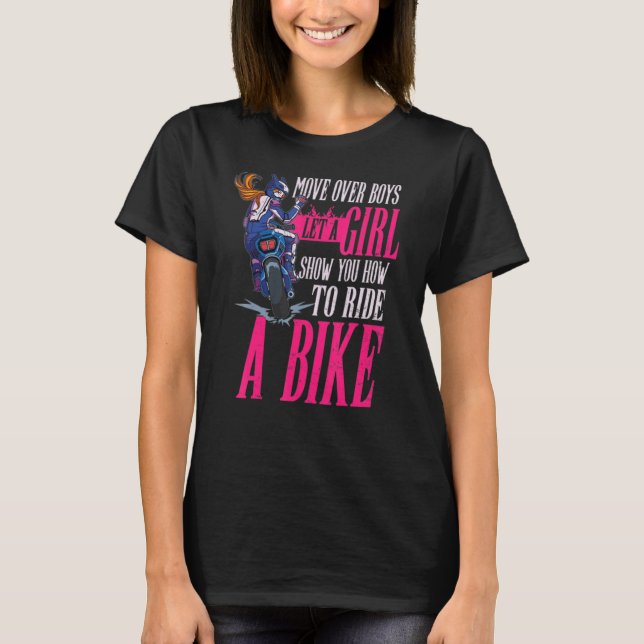 Biker  Let A Girl Show You How To Ride T-Shirt (Front)