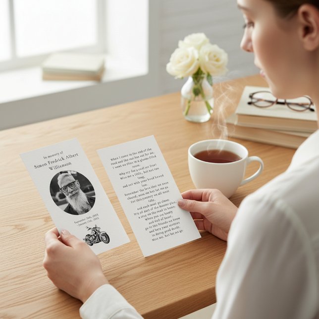 Biker Memorial Photo Prayer Card (Creator Uploaded)