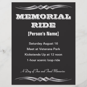Biker Memorial Ride invitation flyer