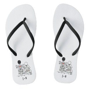 Biker Motorbike + Sidecar Wedding Flip Flops 