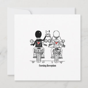Biker Motorcycle Evening Wedding Invitation