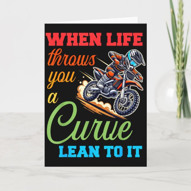 Biker Motorcycle Lover When Life Throws You A Curv Card (Front)