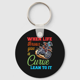 Biker Motorcycle Lover When Life Throws You A Curv Key Ring