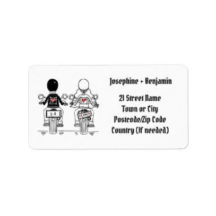 Biker Motorcycle Wedding Address Label