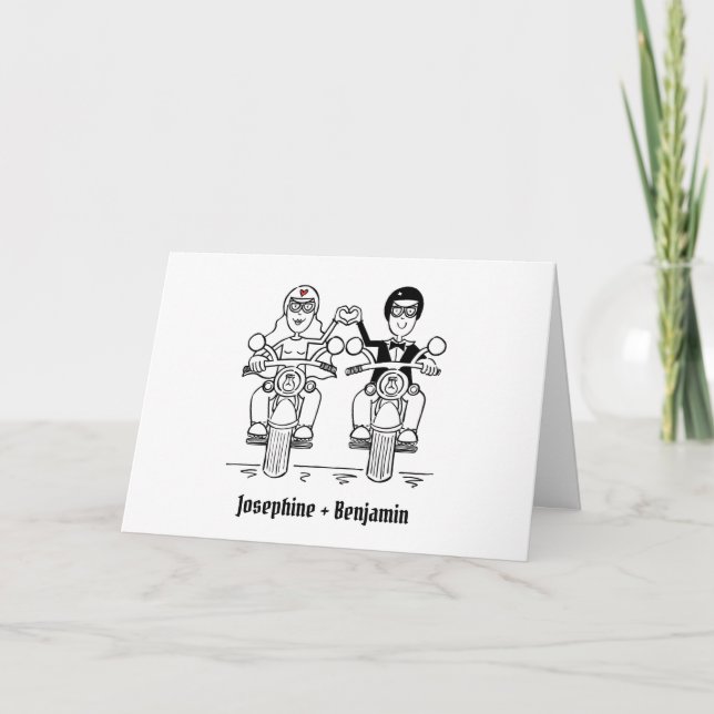 Biker Motorcycle Wedding Card (Front)