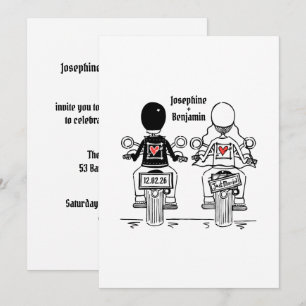 Biker Motorcycle Wedding Evening Reception Invitation