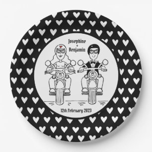 Biker Motorcycle Wedding Party Food Paper plate