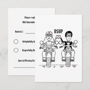Biker Motorcycle Wedding RSVP Invitation