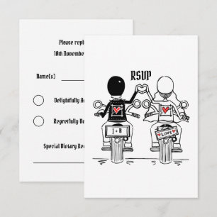 Biker Motorcycle Wedding RSVP to Invitation