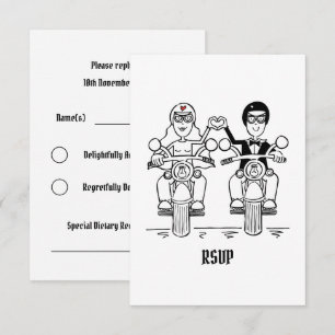 Biker Motorcycle Wedding RSVP to Invitation